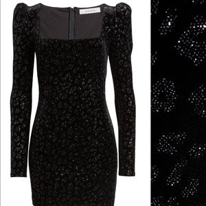 Row A Velvet Square Neck Minidress